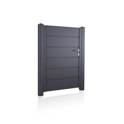 Wiśniowski skrzydło furtki palisadowej HOME INCLUSIVE AW.10.200 panel 250mm o wymiarze 1000mm x 1750mm RAL 7016 MAT , klamka + gałka z elektrozaczepem (Lewa-Wewnątrz)