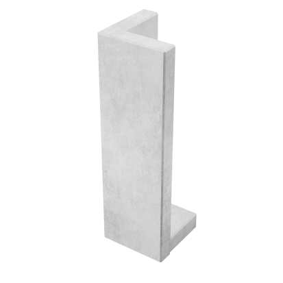 Mur oporowy narożny z ramieniem 49cm - klasa obciążenia do 16,7kN/m² (obustronne lico)