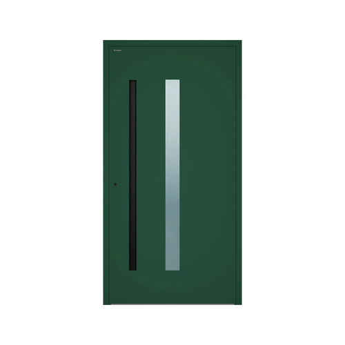 Wiśniowski drzwi zewnętrzne Creo - wzór 702 - kolor RAL 6005, aplikacja modern black. SPRAWDŹ OFERTĘ!